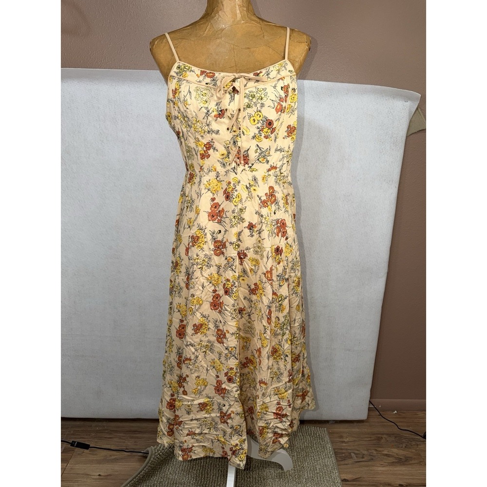 Cooperative Midi Dress Womens Corset Front Floral Size 6 Y2K Boho Cottage Fairy